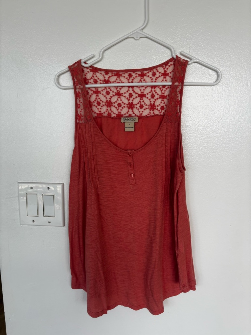 Lucky Brand Orange Lace-Back Sleeveless Tank